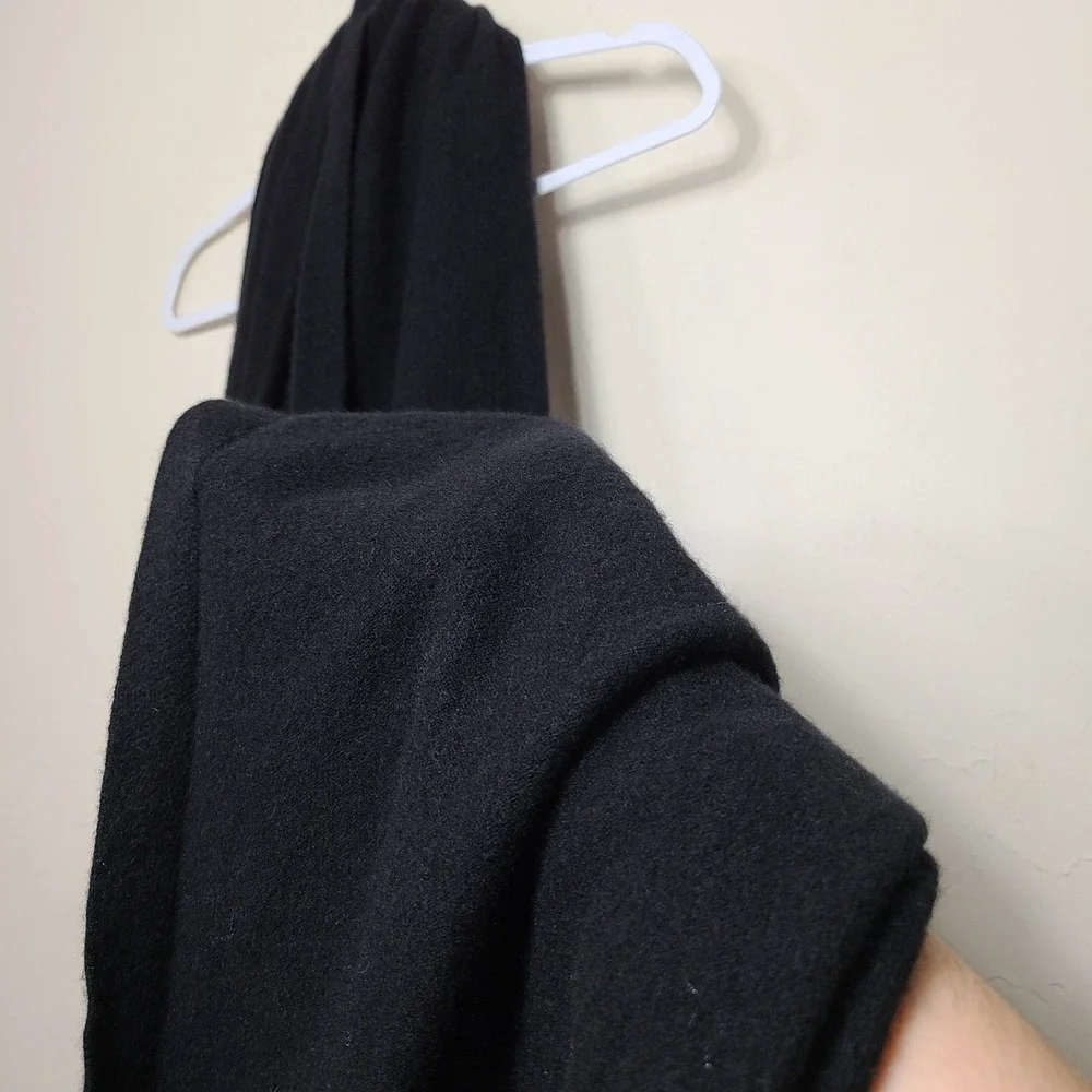 Theory Black 100% Cashmere Oversized Scarf Winter Minimalist Quiet Lux Old Money - Picture 5 of 13